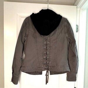 ARIZONA JEAN COMPANY |  Jacket w/ removable hoodie & sleeves, pockets | Gray | M